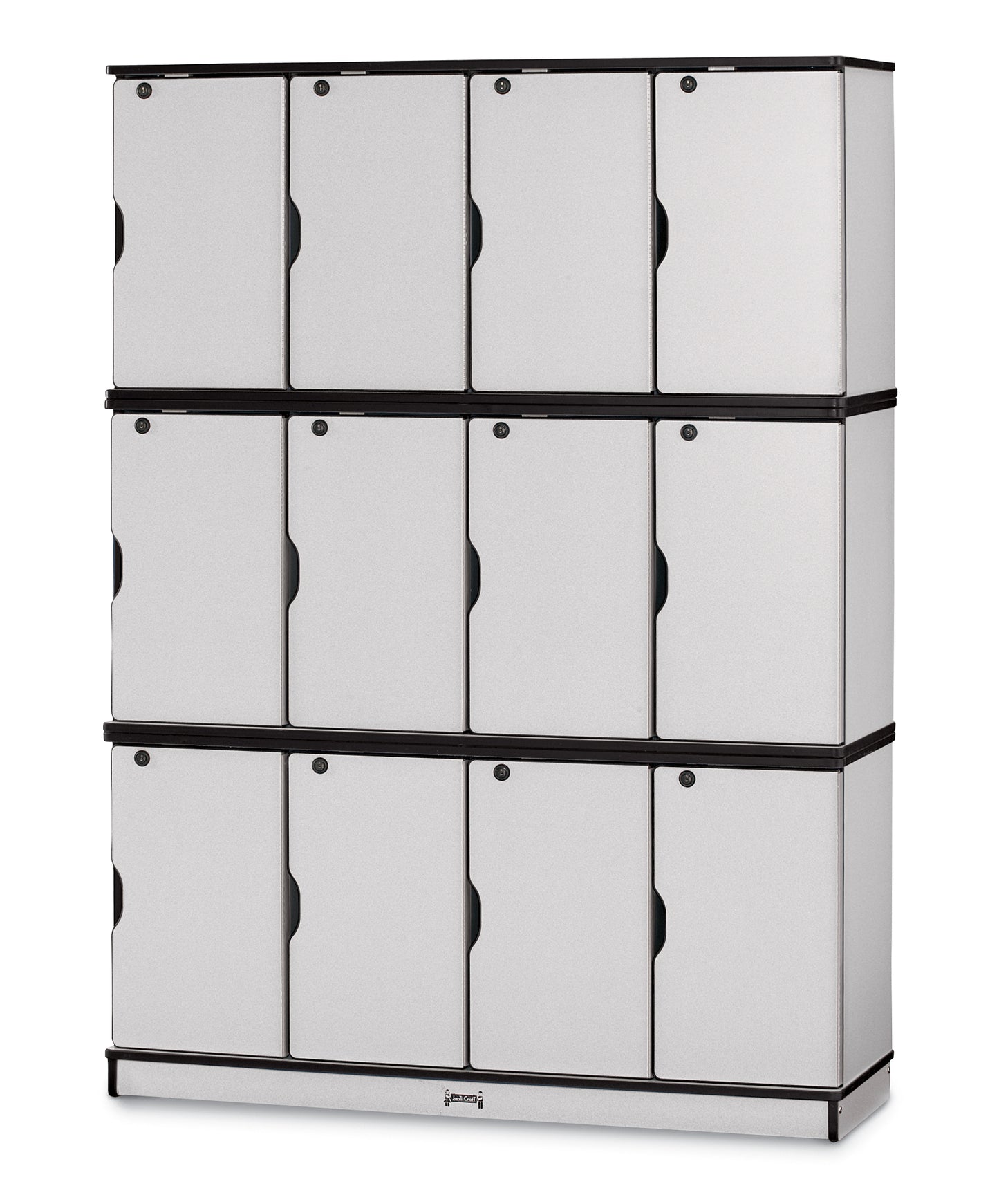 Rainbow Accents Stacking Lockable Lockers -  Single Stack  - Gray