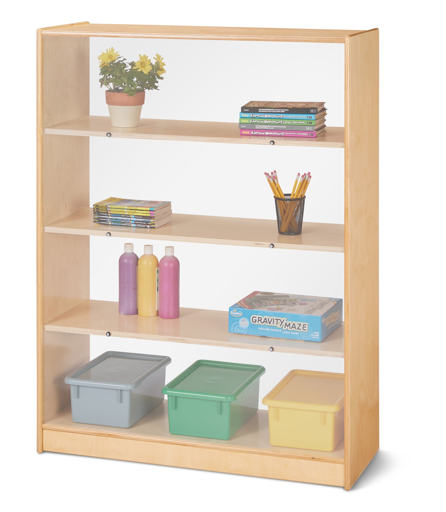 Jonti-Craft Tall Fixed Straight-Shelf Bookcase - Magnetic Write-n-Wipe Back