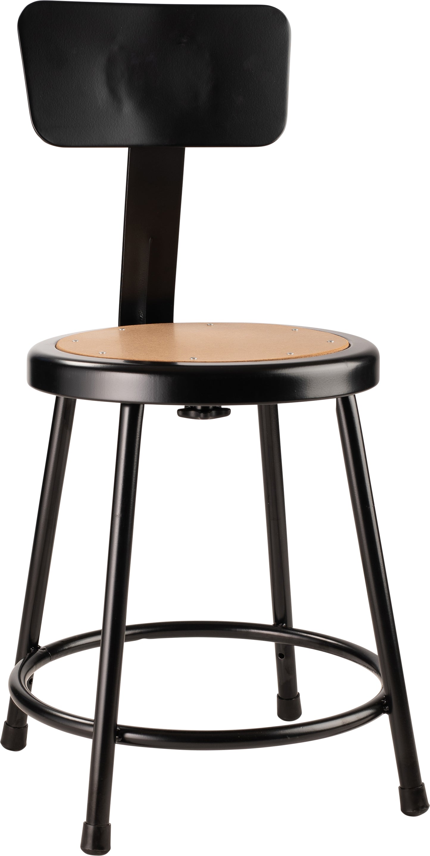 18" Heavy Duty Steel Stool With Backrest