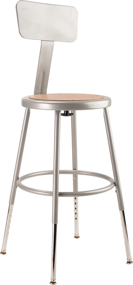 18.5 -26.5" Height Adjustable Heavy Duty Steel Stool With Backrest