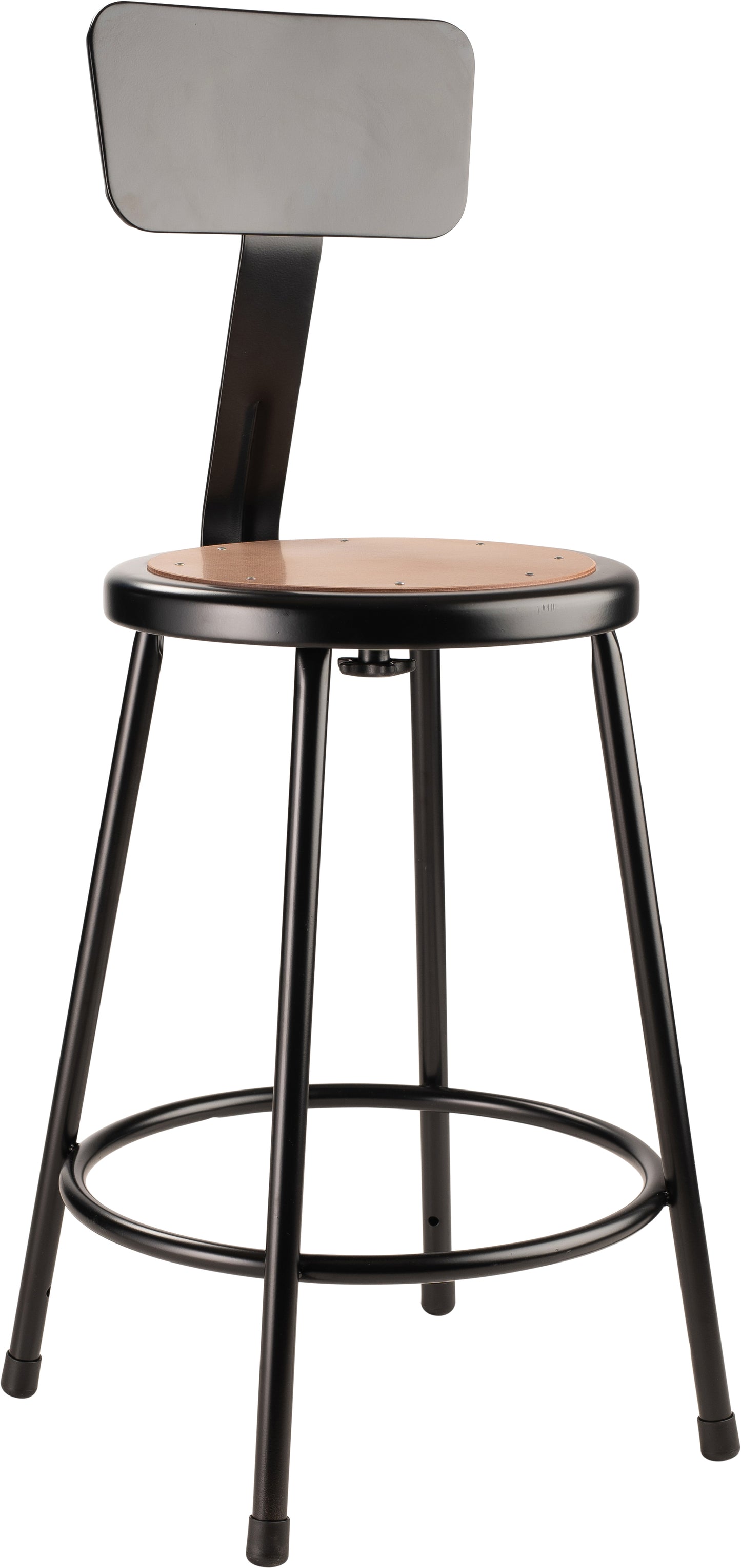 24" Heavy Duty Steel Stool With Backrest