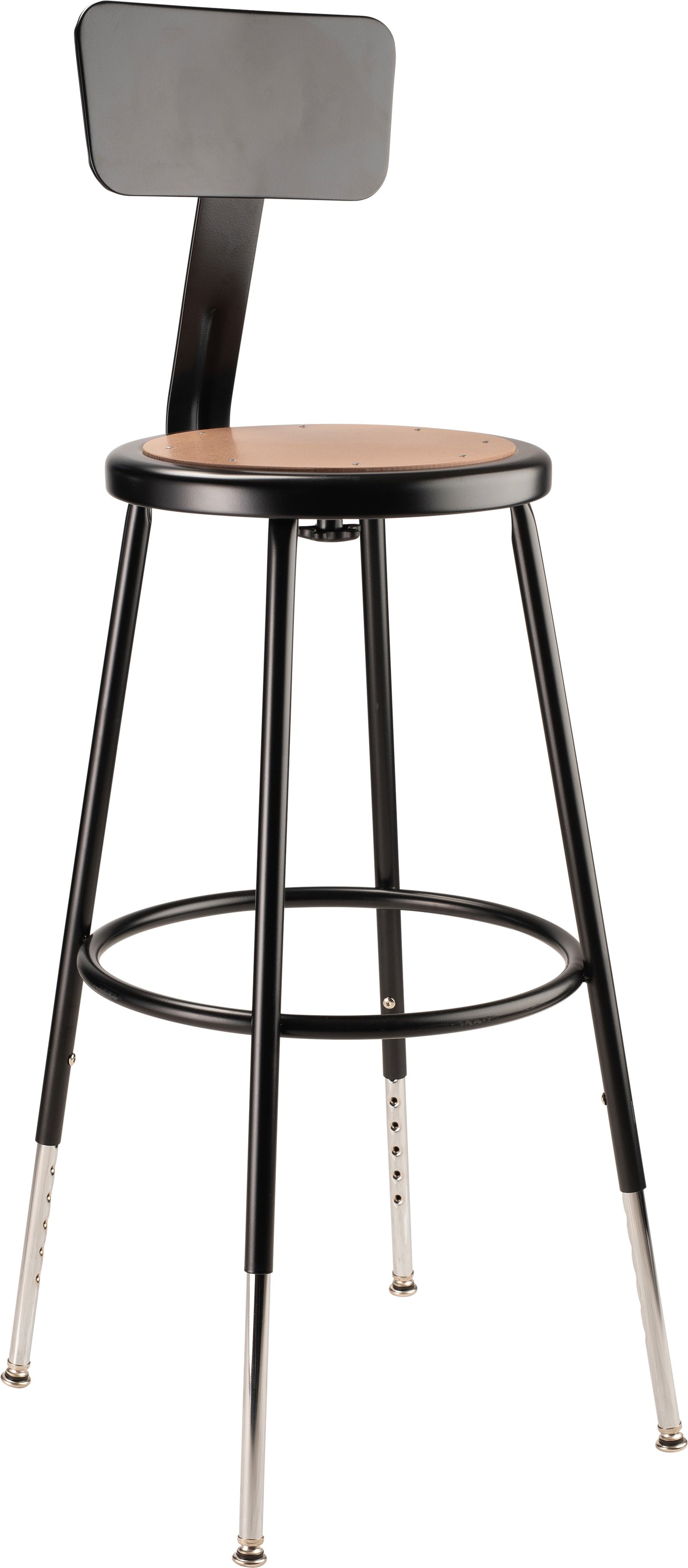 24.5 -32.5" Height Adjustable Heavy Duty Steel Stool With Backrest