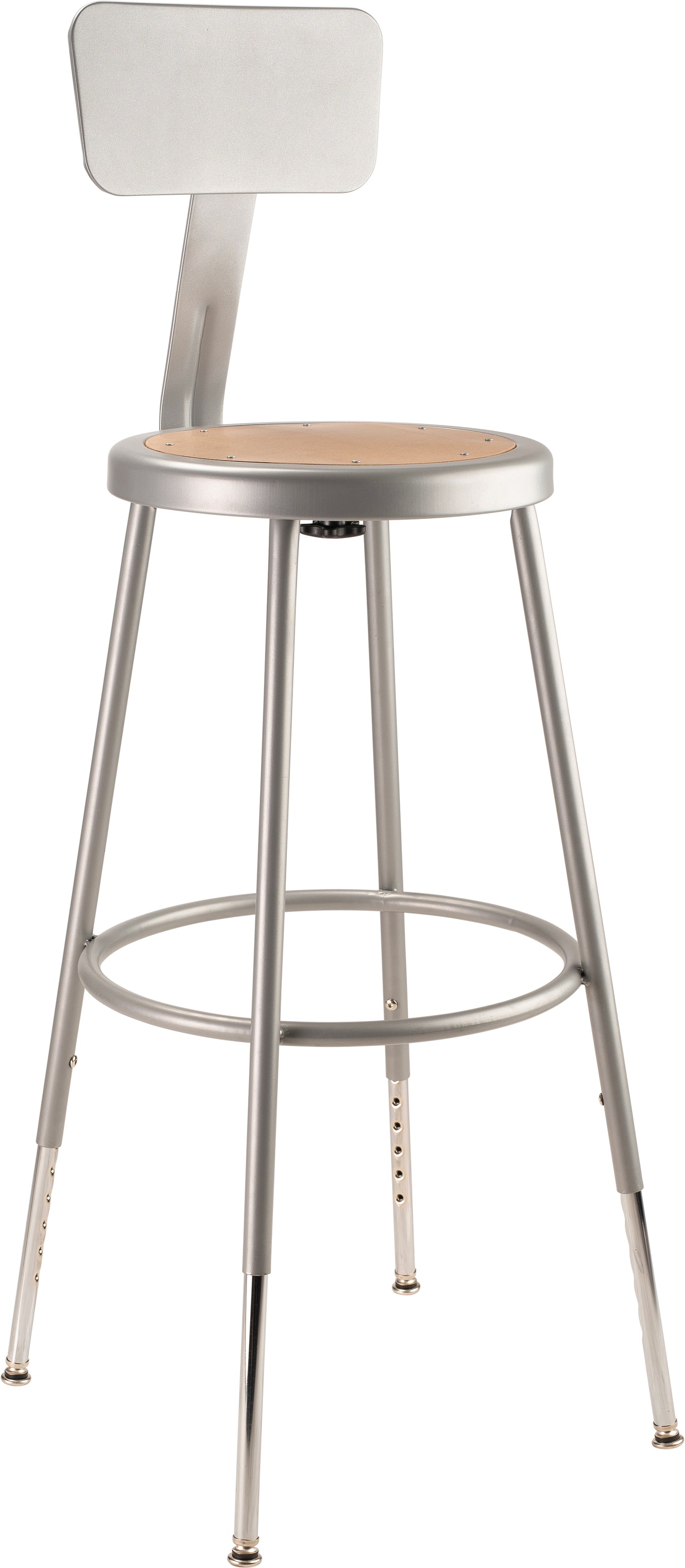 24.5 -32.5" Height Adjustable Heavy Duty Steel Stool With Backrest