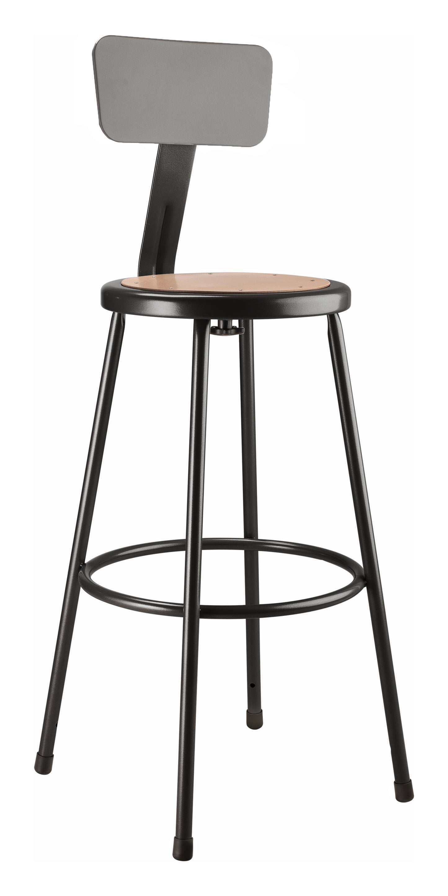 30" Heavy Duty Steel Stool With Backrest