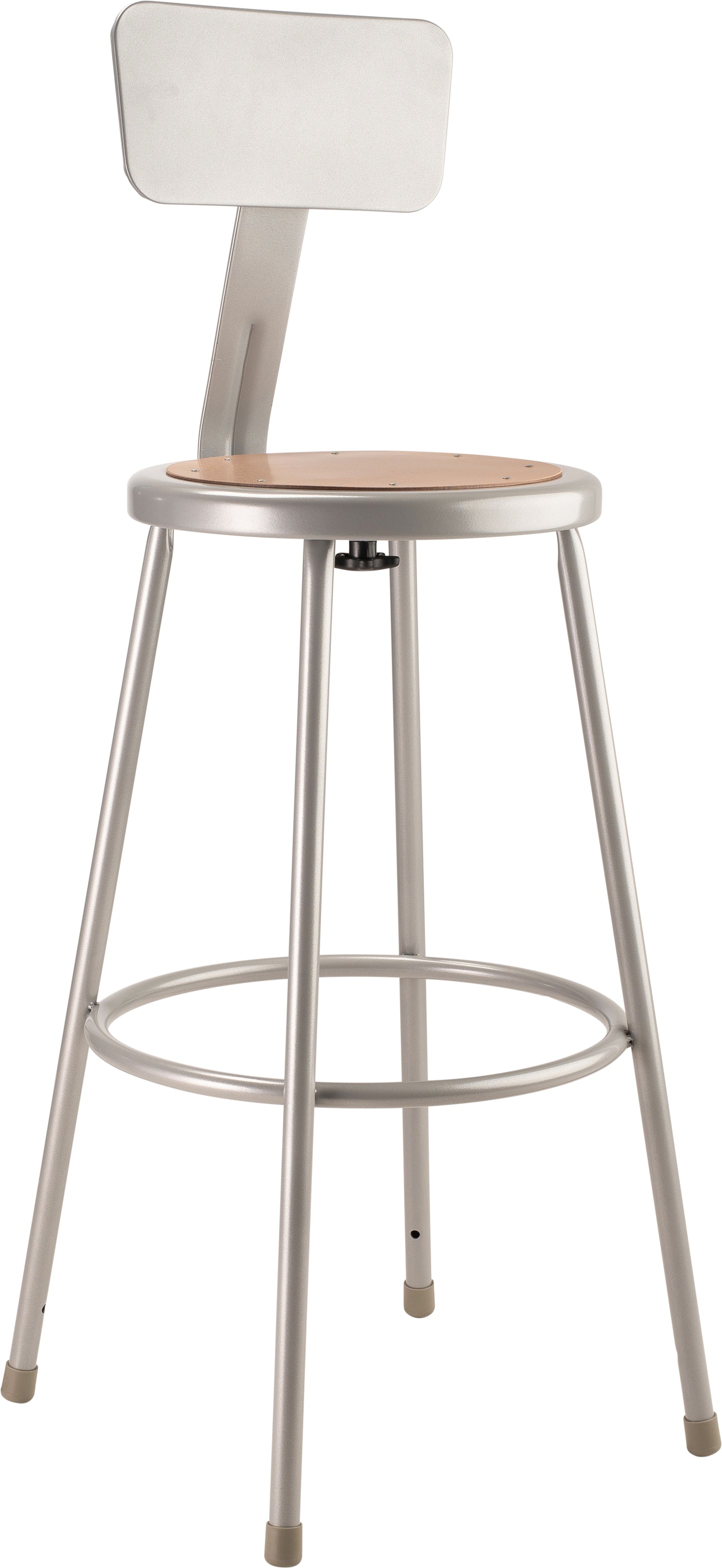 30" Heavy Duty Steel Stool With Backrest