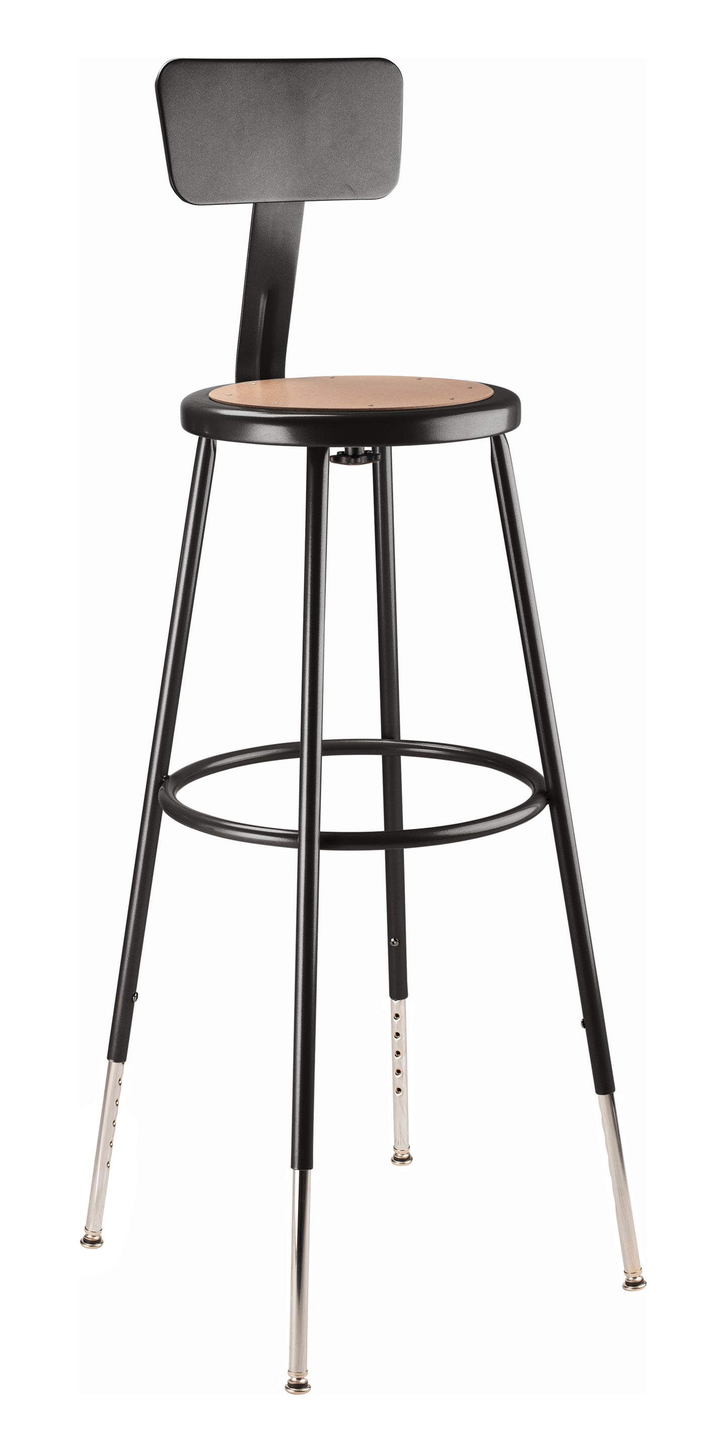 30.5 -38.5" Height Adjustable Heavy Duty Steel Stool With Backrest