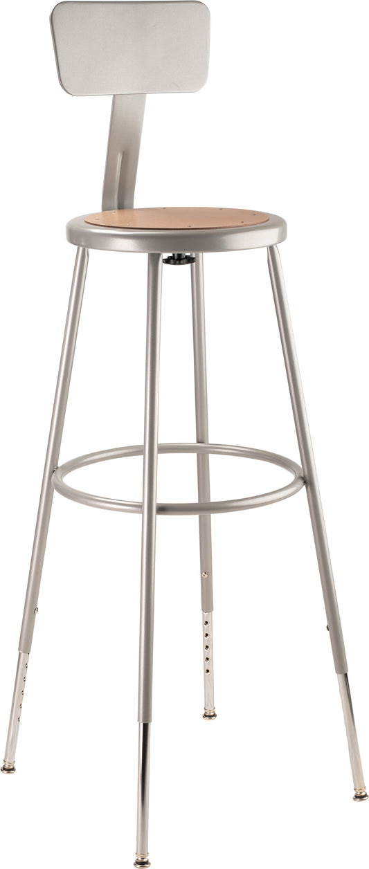 30.5 -38.5" Height Adjustable Heavy Duty Steel Stool With Backrest