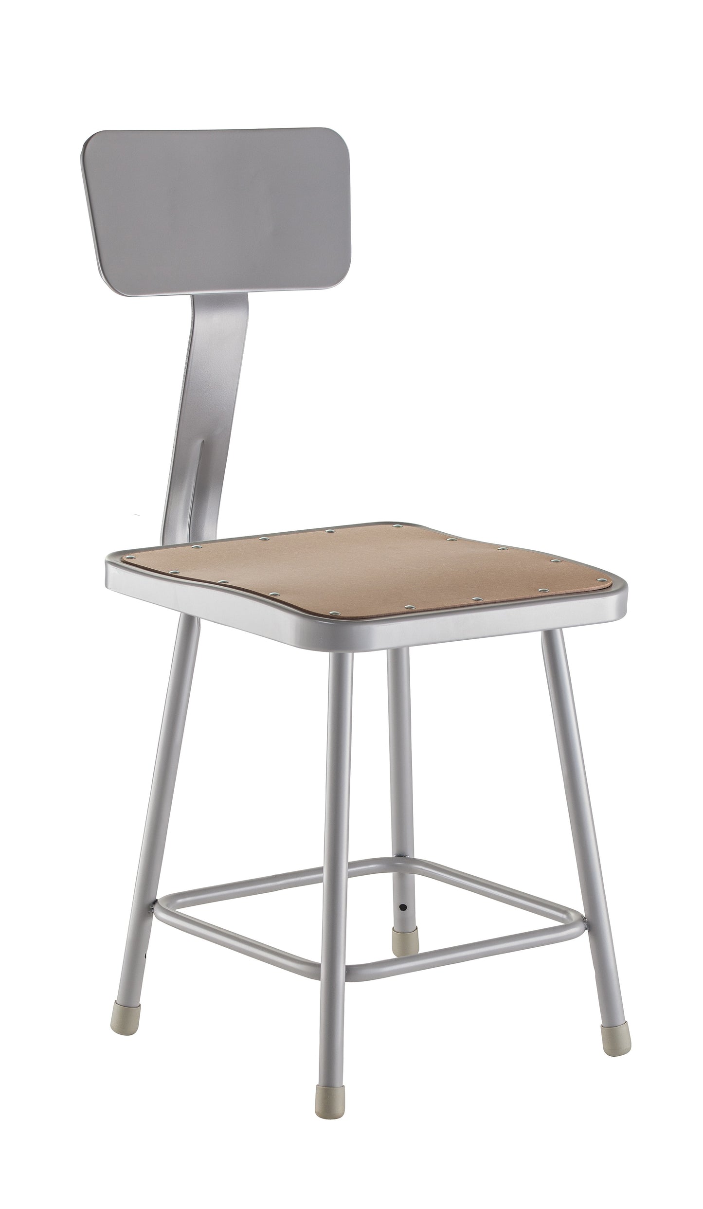 17.5" Heavy Duty Square Seat Steel Stool With Backrest