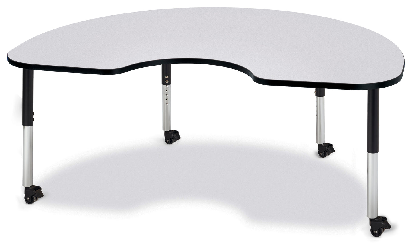 Berries Kidney Activity Table - 48" X 72", A-height - Freckled Gray/Gray/Gray