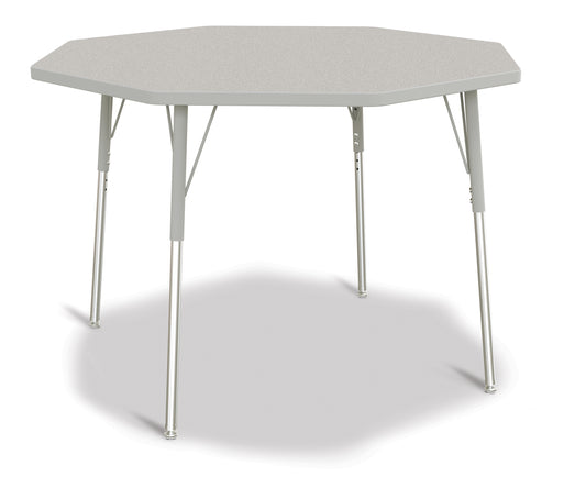 Berries Octagon Activity Table - 48" X 48", A-height - Freckled Gray/Gray/Gray