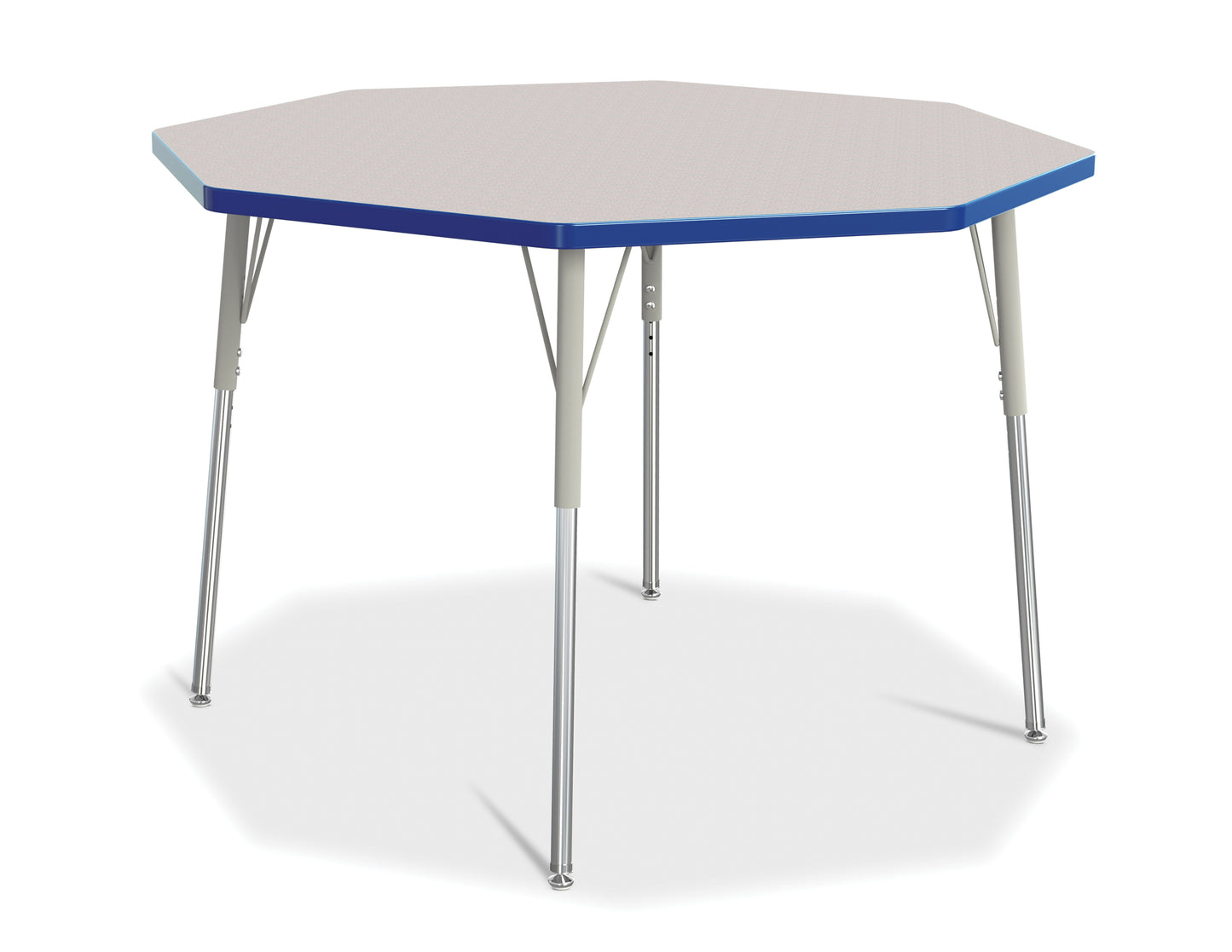 Berries Octagon Activity Table - 48" X 48", A-height - Freckled Gray/Gray/Gray