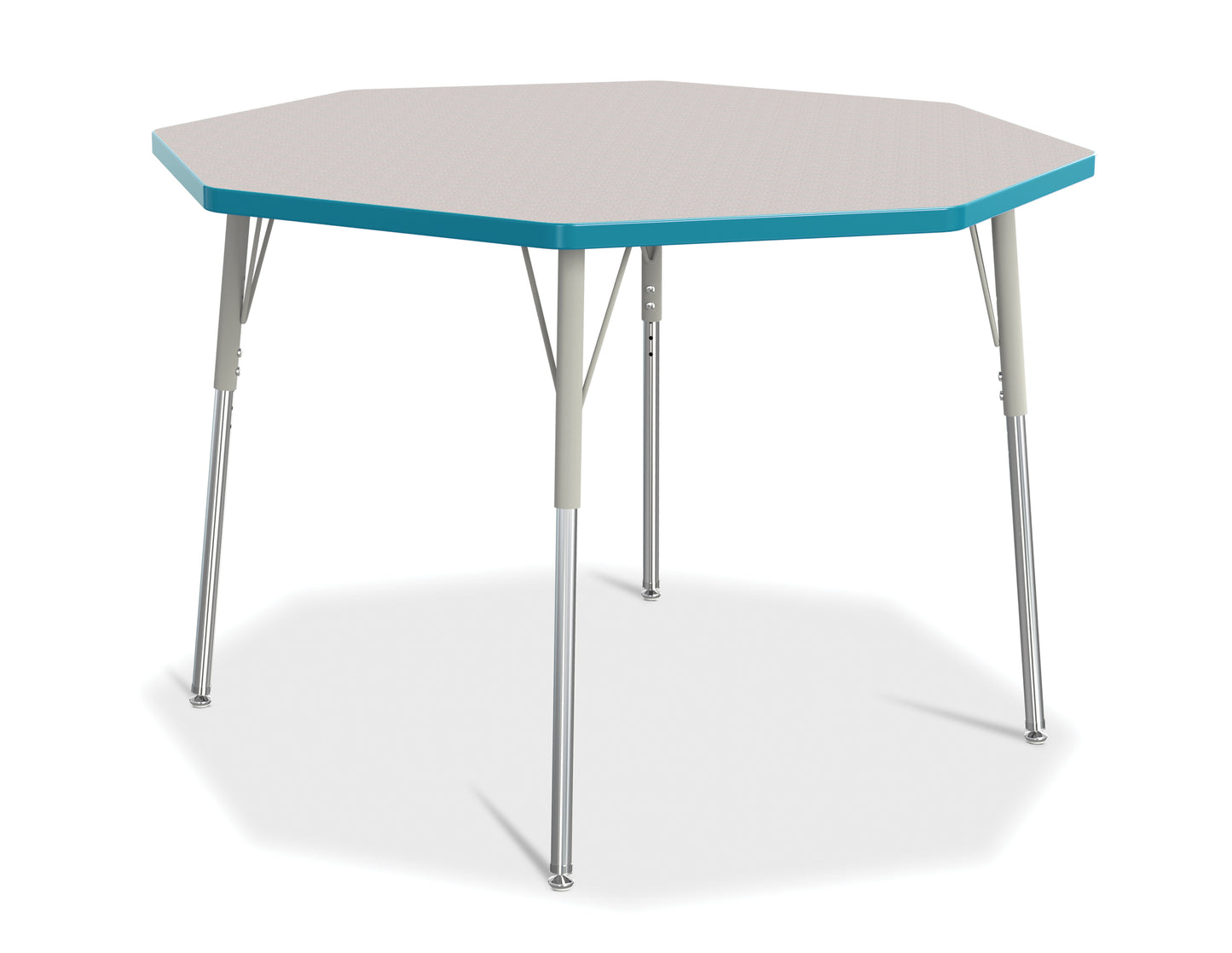 Berries Octagon Activity Table - 48" X 48", A-height - Freckled Gray/Gray/Gray