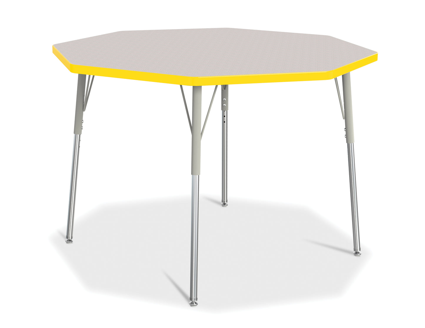 Berries Octagon Activity Table - 48" X 48", A-height - Freckled Gray/Gray/Gray