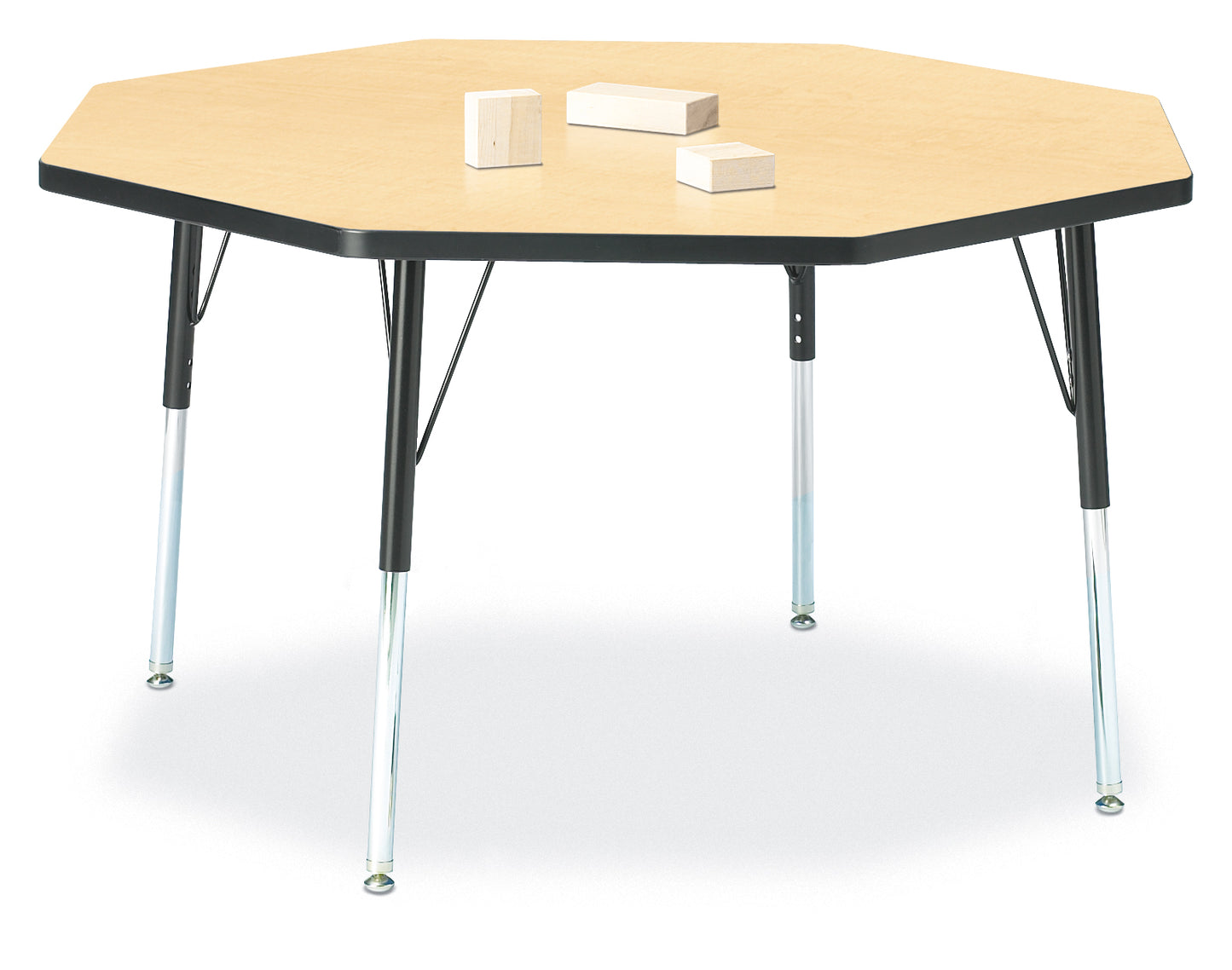 Berries Octagon Activity Table - 48" X 48", A-height - Freckled Gray/Gray/Gray