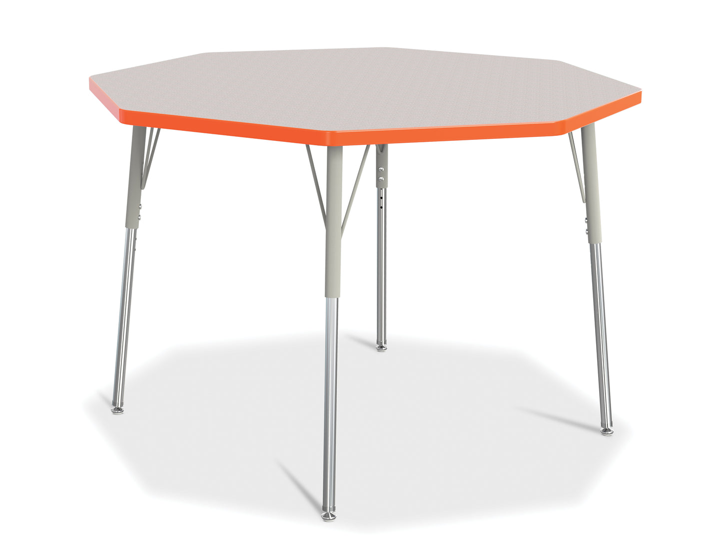 Berries Octagon Activity Table - 48" X 48", A-height - Freckled Gray/Gray/Gray