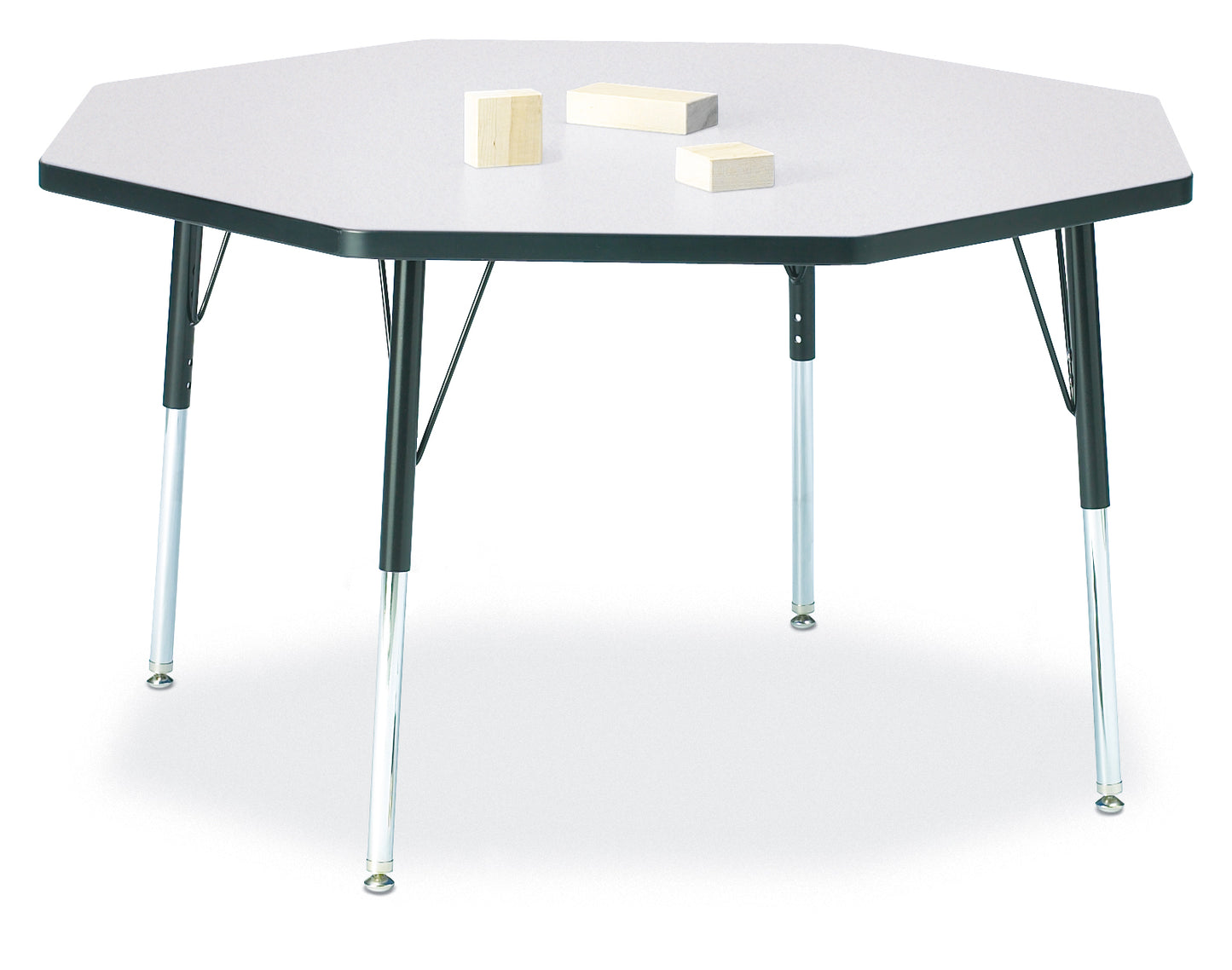 Berries Octagon Activity Table - 48" X 48", A-height - Freckled Gray/Gray/Gray