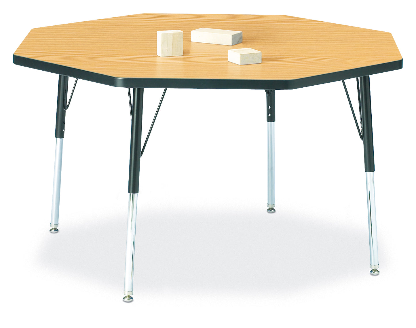 Berries Octagon Activity Table - 48" X 48", A-height - Freckled Gray/Gray/Gray