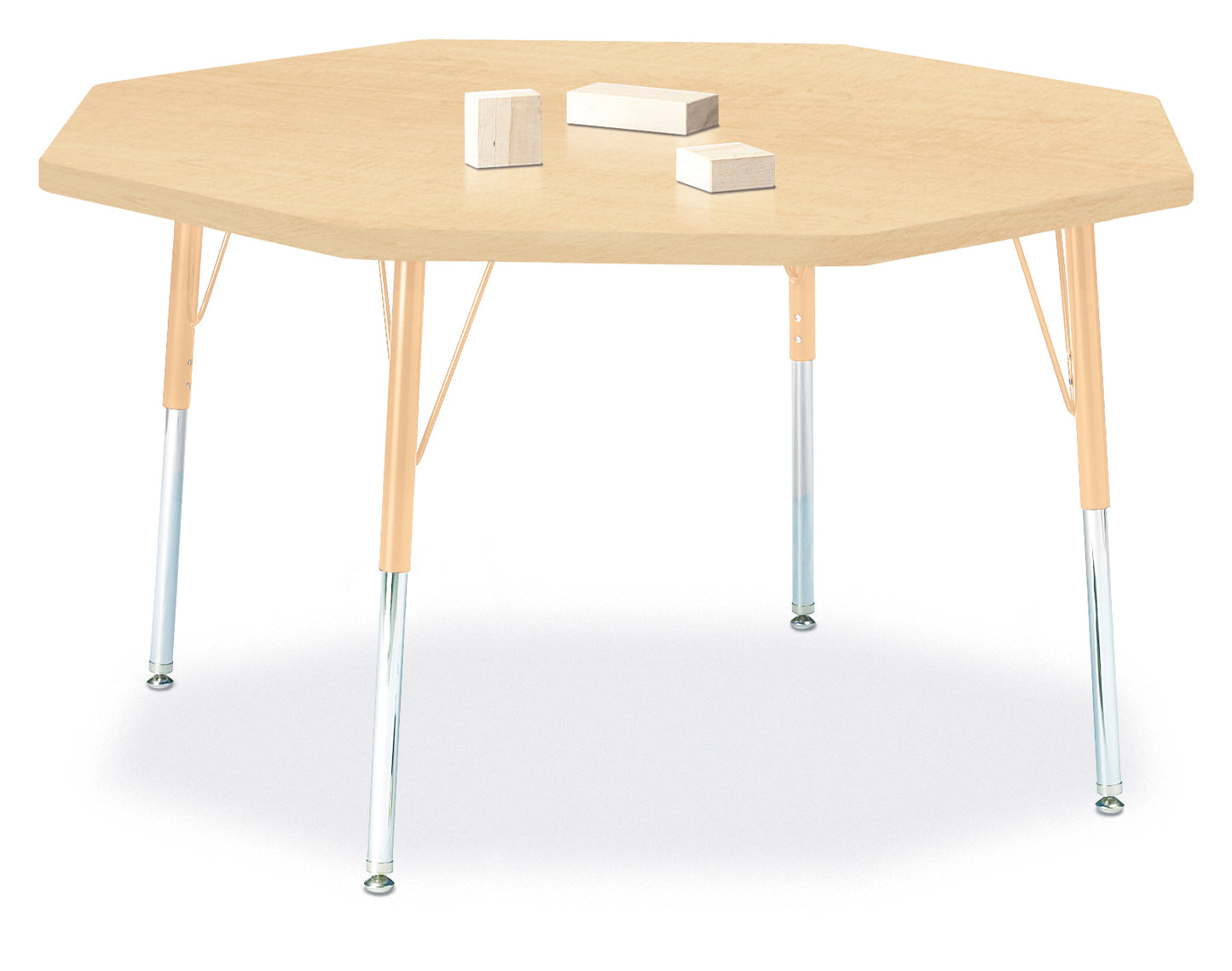 Berries Octagon Activity Table - 48" X 48", A-height - Freckled Gray/Gray/Gray