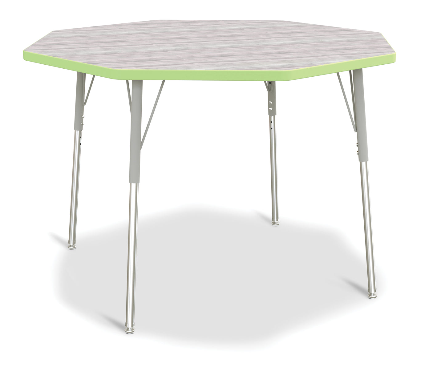 Berries Octagon Activity Table - 48" X 48", A-height - Freckled Gray/Gray/Gray