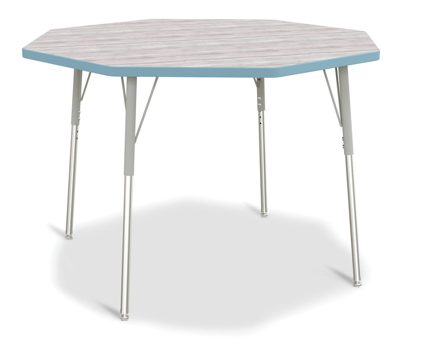 Berries Octagon Activity Table - 48" X 48", A-height - Freckled Gray/Gray/Gray