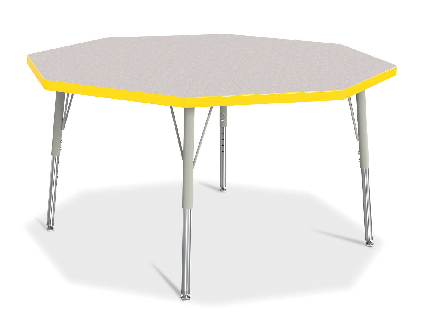 Berries Octagon Activity Table - 48" X 48", A-height - Freckled Gray/Gray/Gray