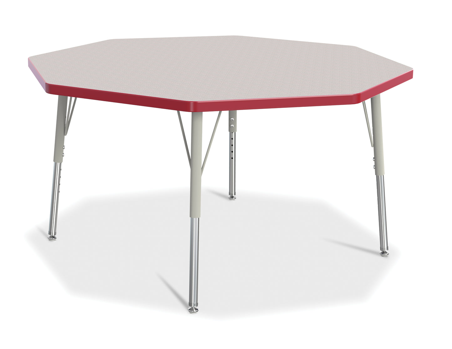 Berries Octagon Activity Table - 48" X 48", A-height - Freckled Gray/Gray/Gray