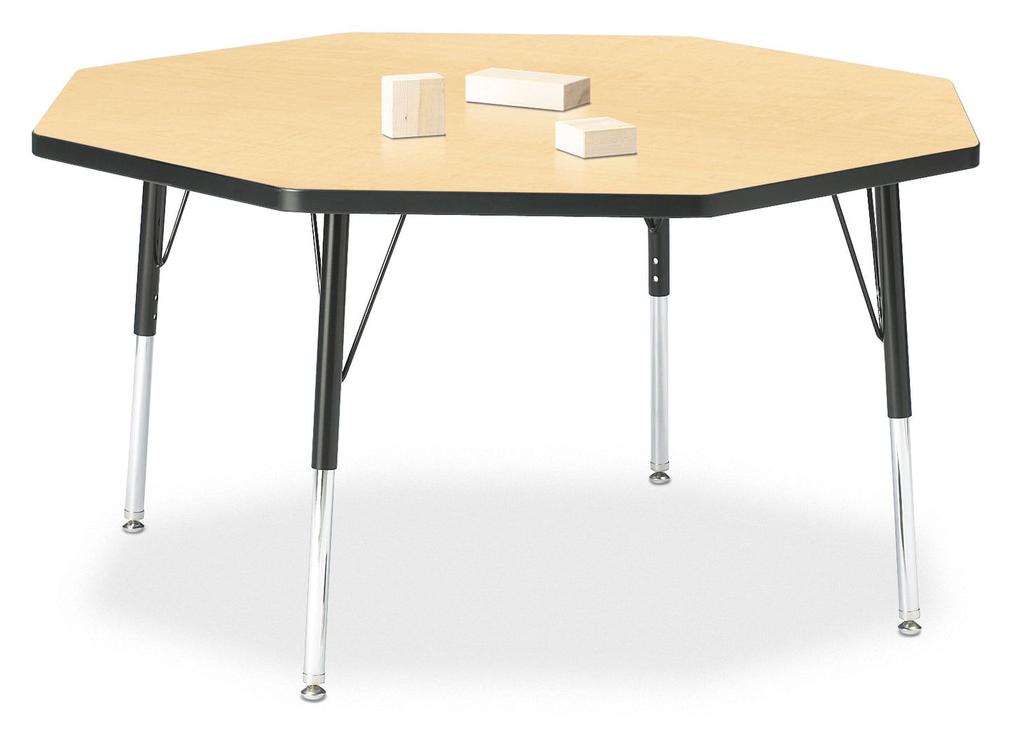 Berries Octagon Activity Table - 48" X 48", A-height - Freckled Gray/Gray/Gray