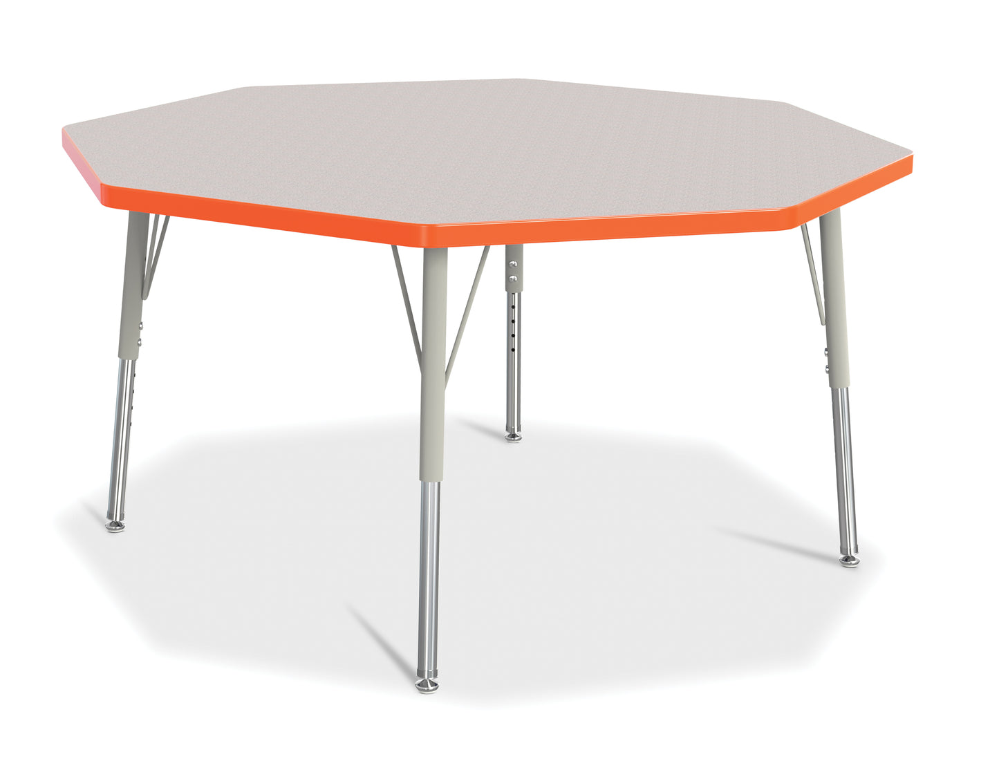 Berries Octagon Activity Table - 48" X 48", A-height - Freckled Gray/Gray/Gray