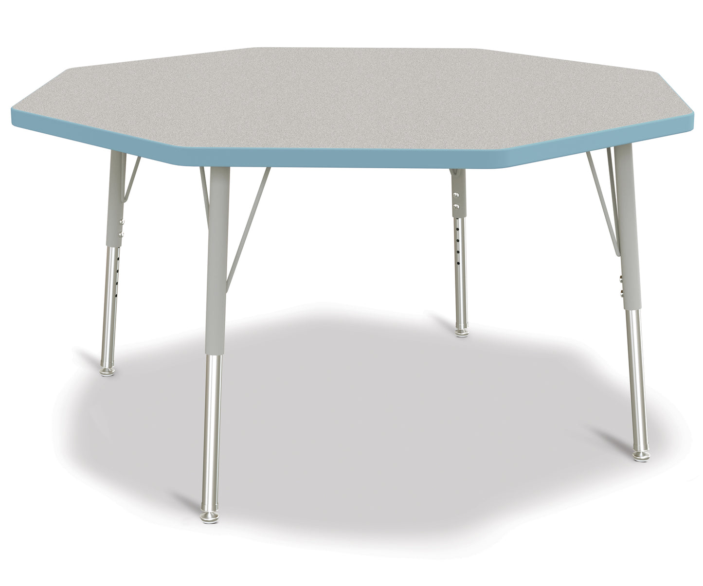 Berries Octagon Activity Table - 48" X 48", A-height - Freckled Gray/Gray/Gray