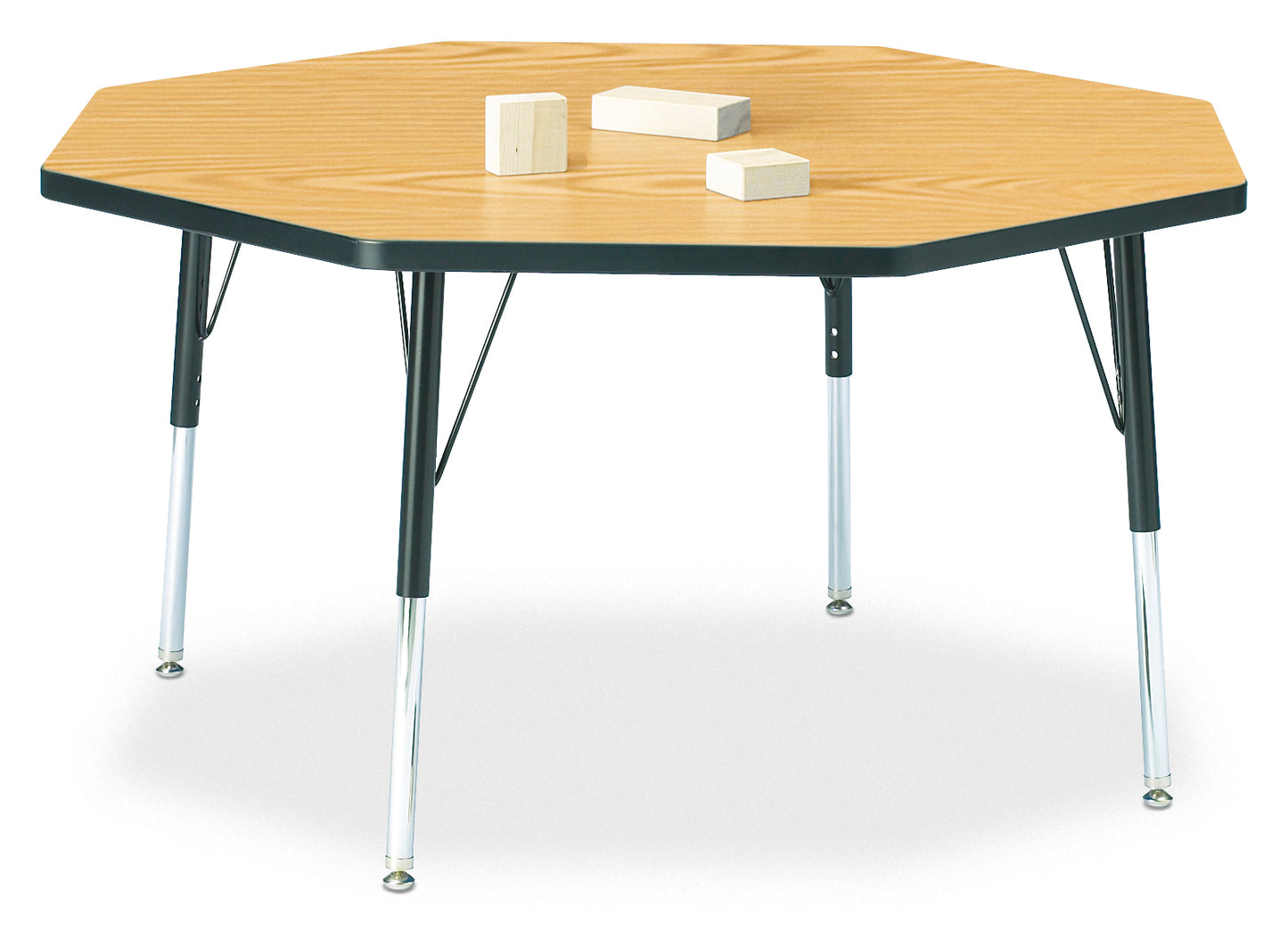 Berries Octagon Activity Table - 48" X 48", A-height - Freckled Gray/Gray/Gray