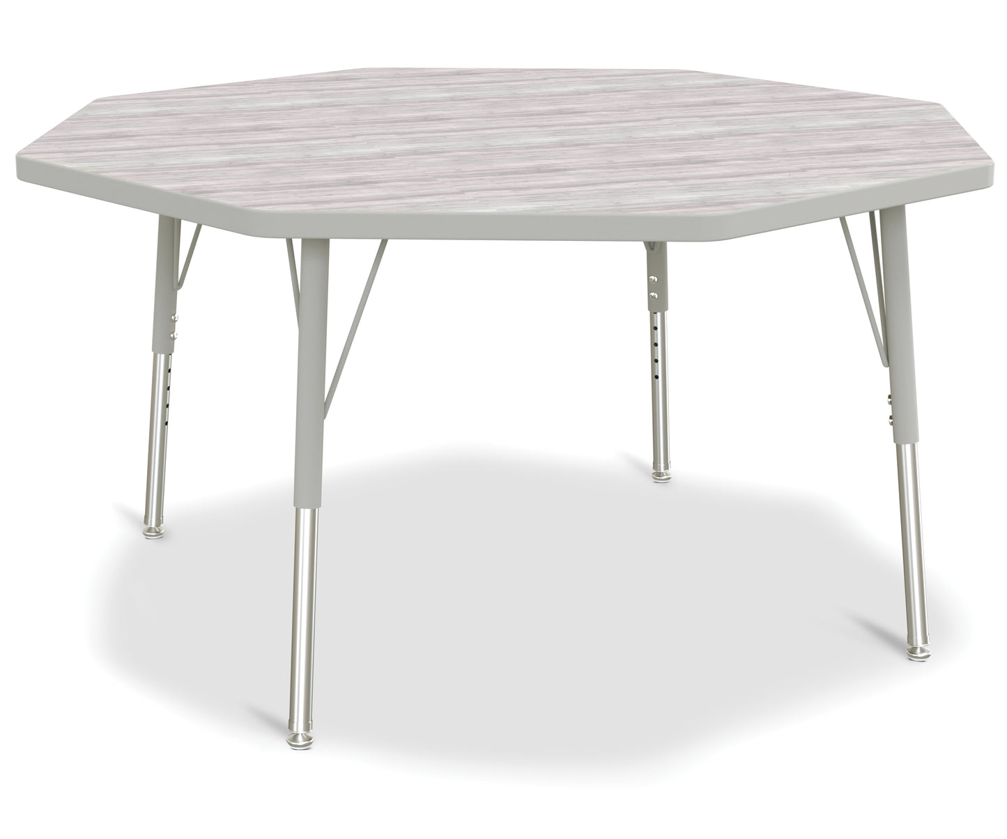 Berries Octagon Activity Table - 48" X 48", A-height - Freckled Gray/Gray/Gray