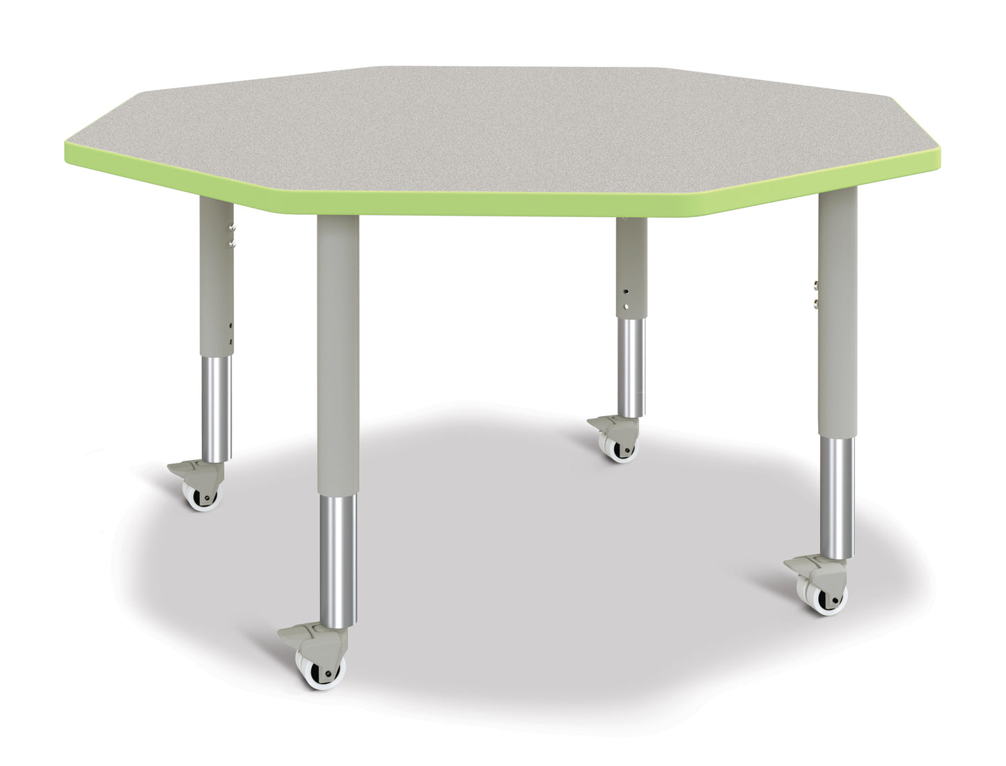 Berries Octagon Activity Table - 48" X 48", A-height - Freckled Gray/Gray/Gray