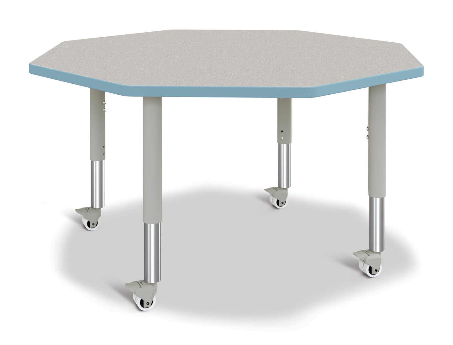 Berries Octagon Activity Table - 48" X 48", A-height - Freckled Gray/Gray/Gray