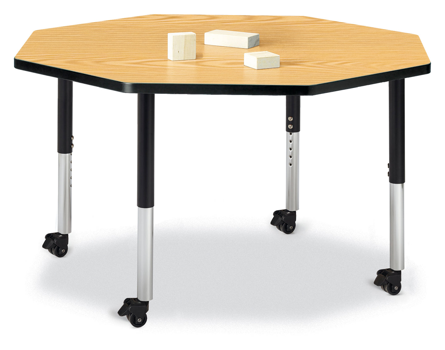 Berries Octagon Activity Table - 48" X 48", A-height - Freckled Gray/Gray/Gray