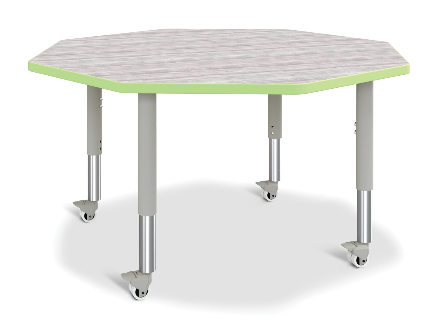 Berries Octagon Activity Table - 48" X 48", A-height - Freckled Gray/Gray/Gray