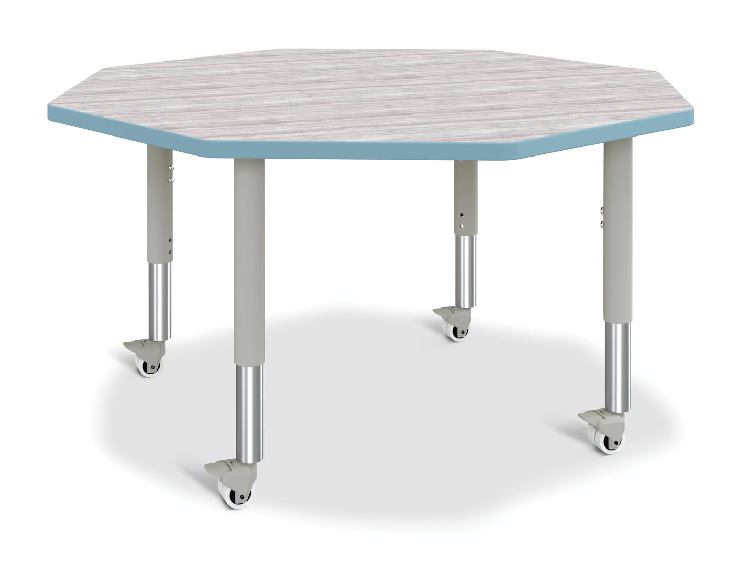 Berries Octagon Activity Table - 48" X 48", A-height - Freckled Gray/Gray/Gray