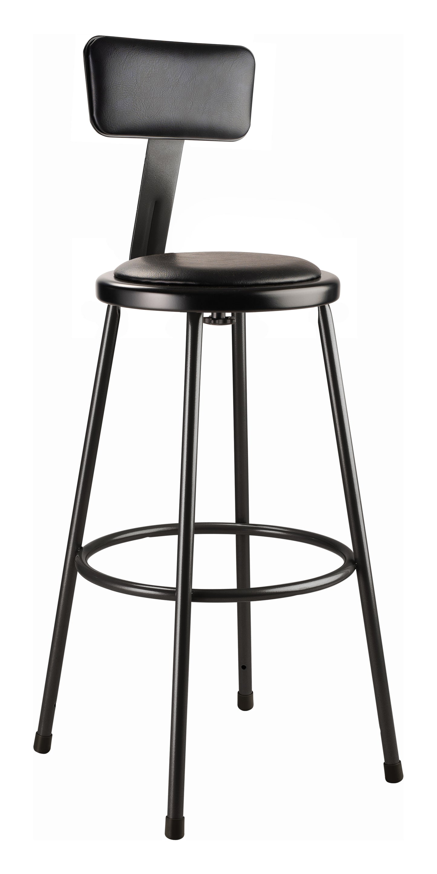 30" Heavy Duty Vinyl Padded Steel Stool With Backrest