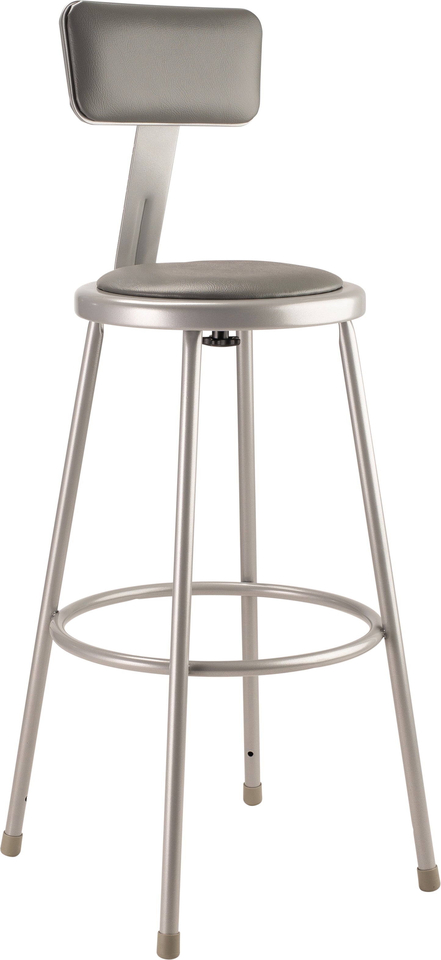 30" Heavy Duty Vinyl Padded Steel Stool With Backrest