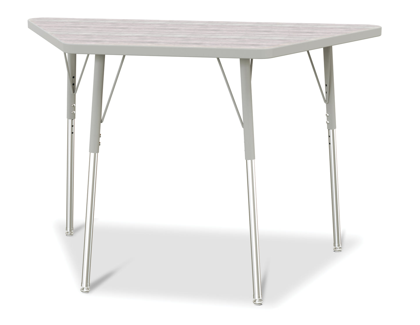 Berries Trapezoid Activity Table - 24" X 48", A-height - Driftwood Gray/Gray/Gray