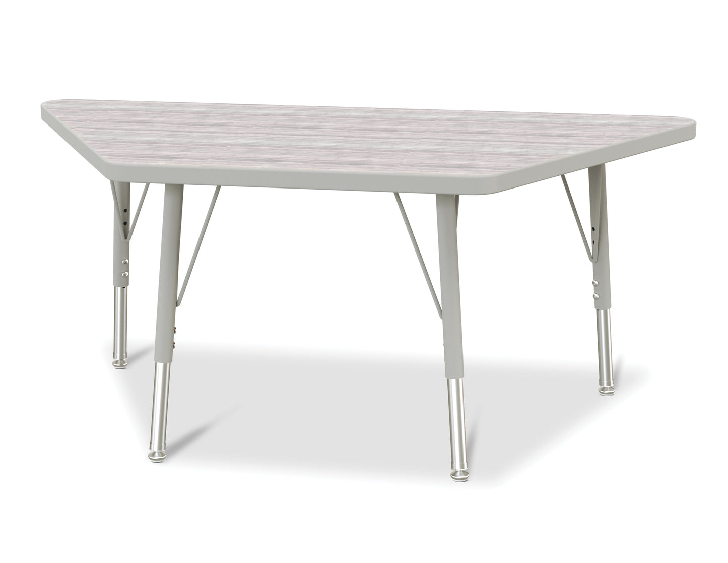 Berries Trapezoid Activity Table - 24" X 48", A-height - Driftwood Gray/Gray/Gray