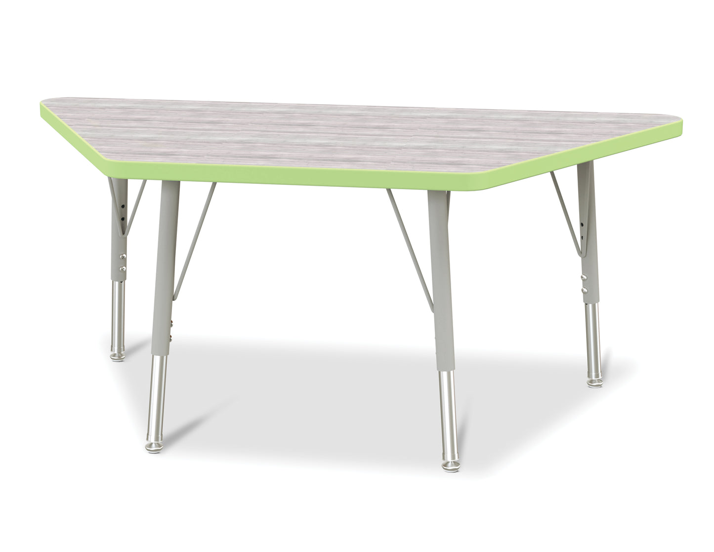 Berries Trapezoid Activity Table - 24" X 48", A-height - Driftwood Gray/Gray/Gray