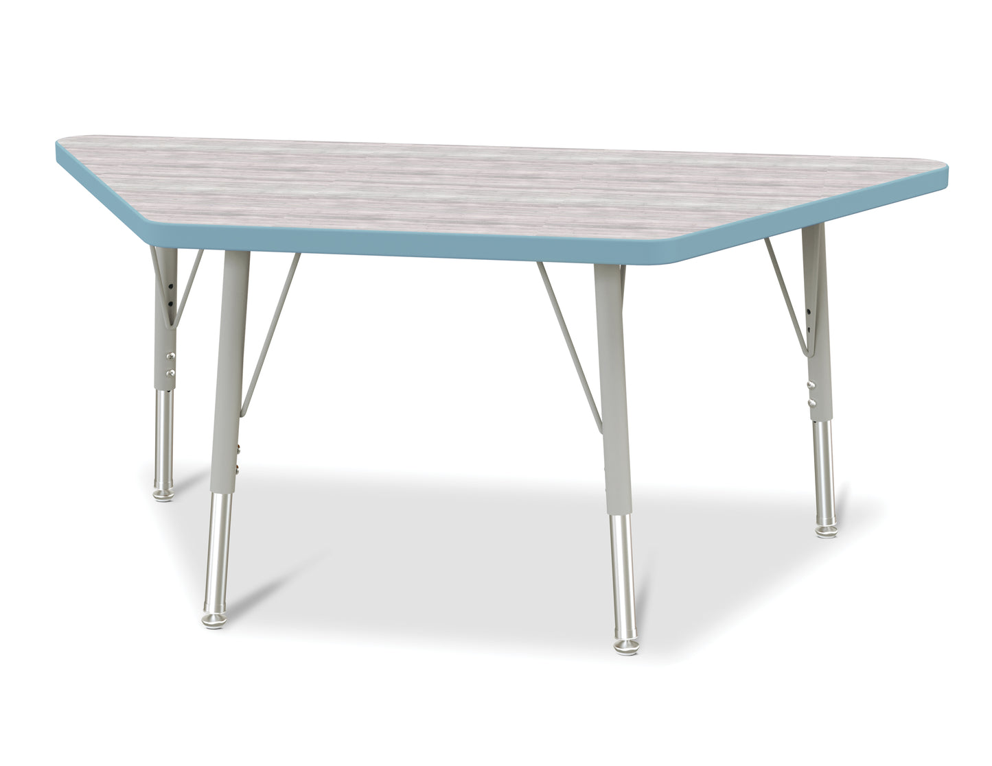 Berries Trapezoid Activity Table - 24" X 48", A-height - Driftwood Gray/Gray/Gray