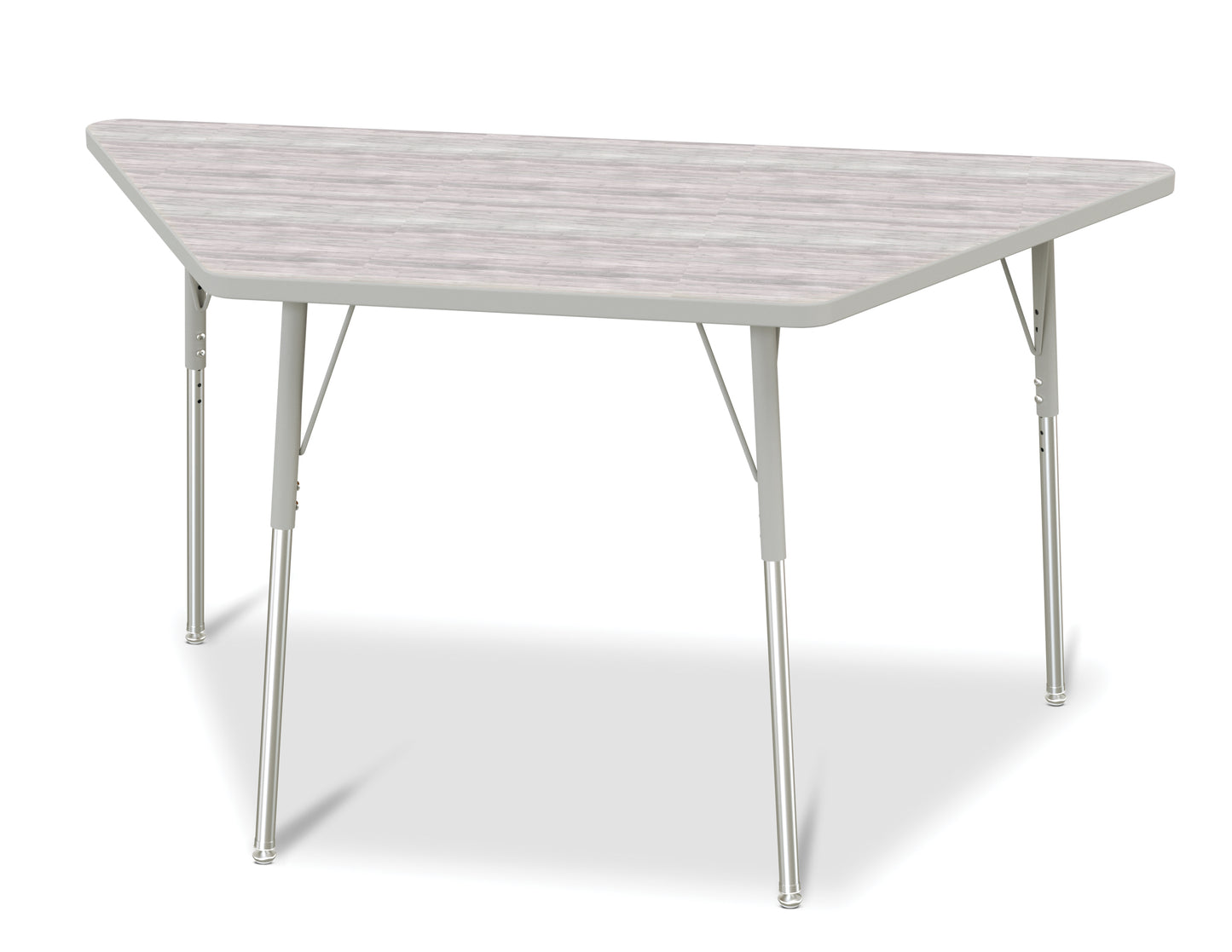 Berries Trapezoid Activity Table - 24" X 48", A-height - Driftwood Gray/Gray/Gray