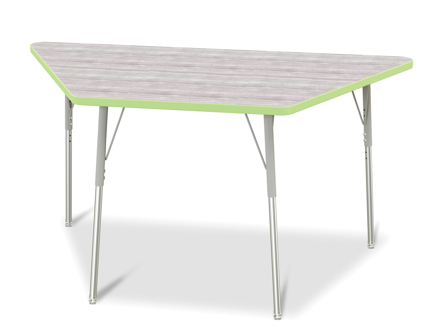 Berries Trapezoid Activity Table - 24" X 48", A-height - Driftwood Gray/Gray/Gray