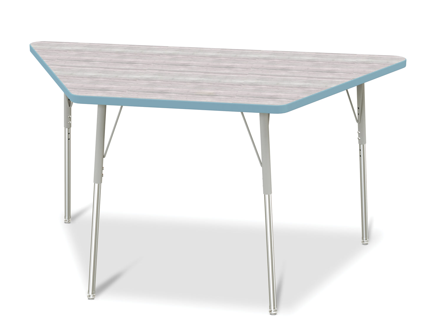 Berries Trapezoid Activity Table - 24" X 48", A-height - Driftwood Gray/Gray/Gray