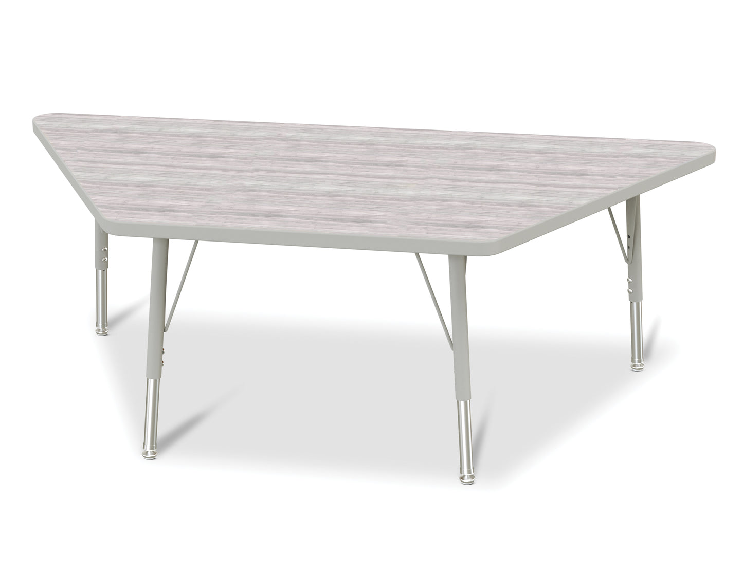 Berries Trapezoid Activity Table - 24" X 48", A-height - Driftwood Gray/Gray/Gray