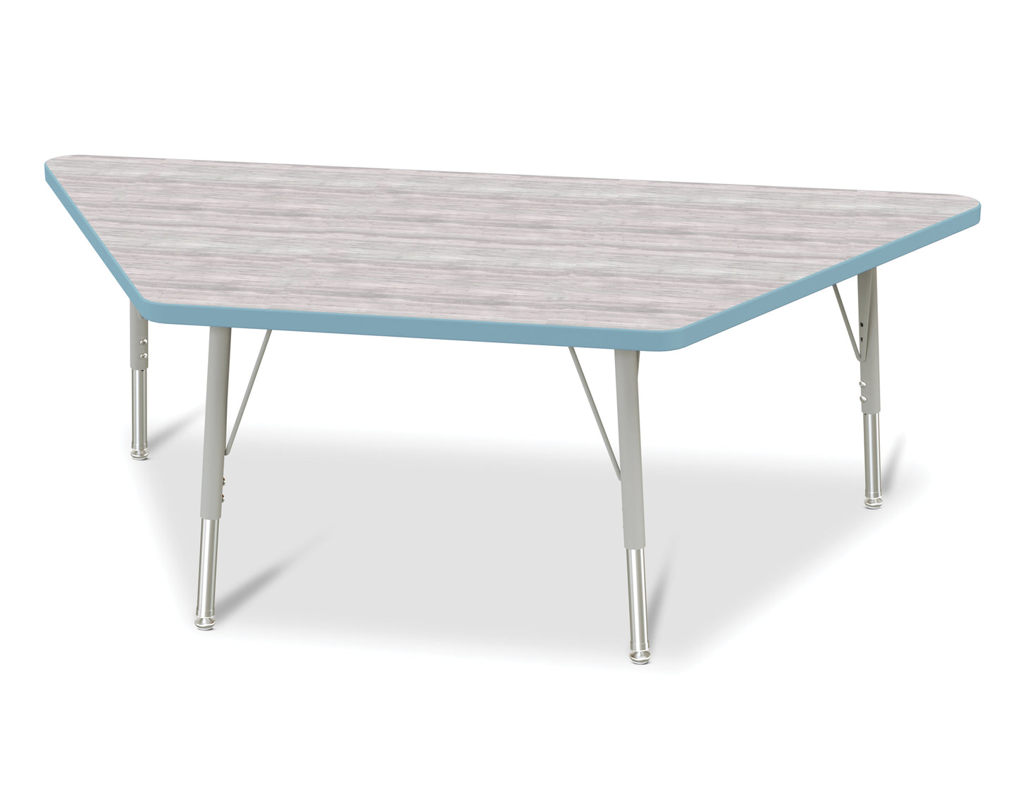 Berries Trapezoid Activity Table - 24" X 48", A-height - Driftwood Gray/Gray/Gray