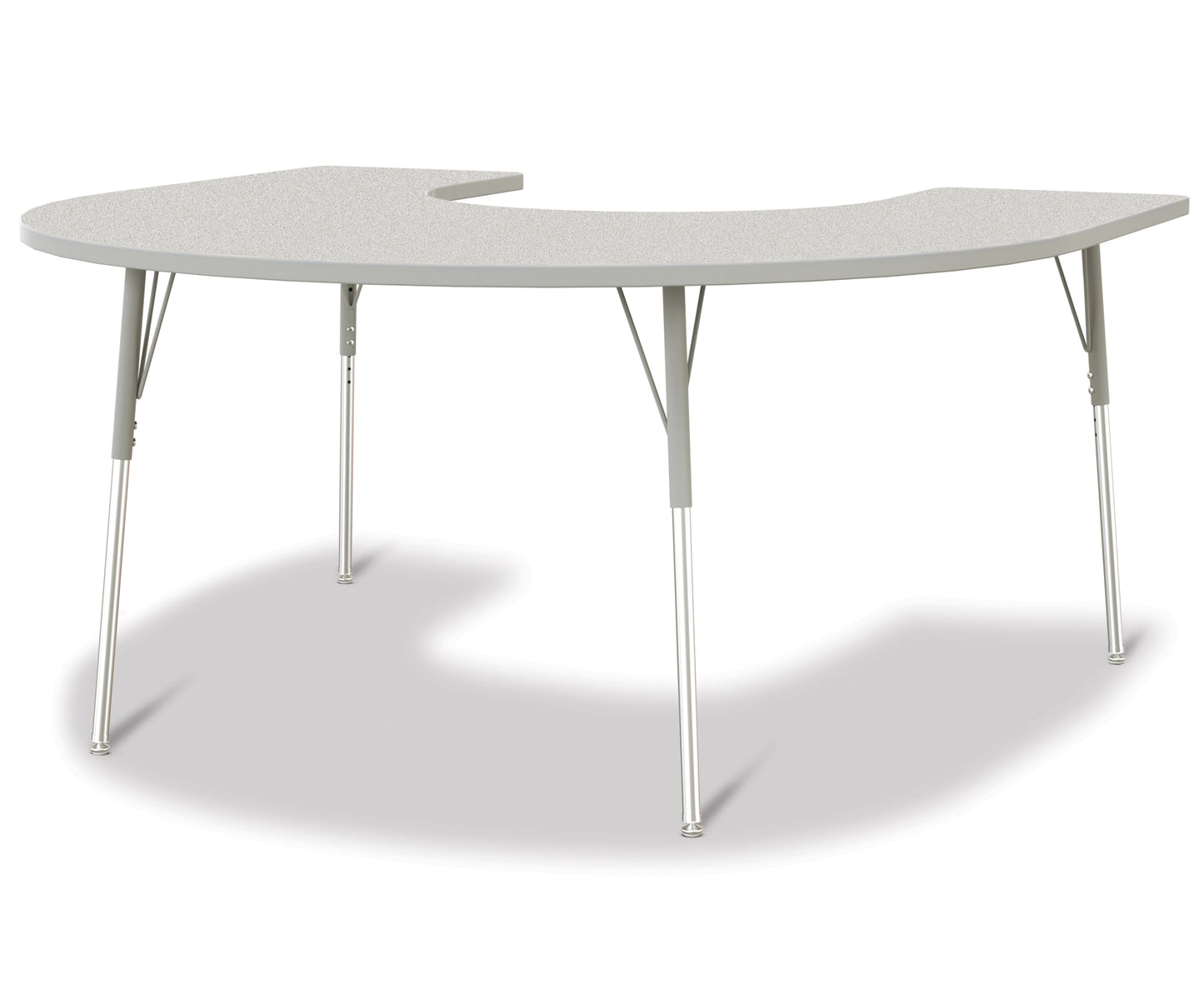 Berries Horseshoe Activity Table - 66" X 60", A-height - Freckled Gray/Gray/Gray