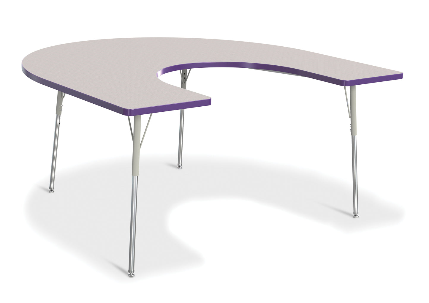 Berries Horseshoe Activity Table - 66" X 60", A-height - Freckled Gray/Gray/Gray