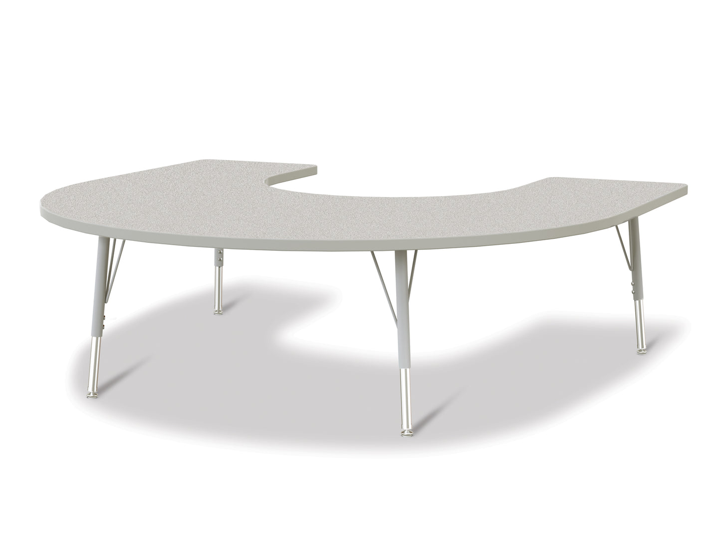 Berries Horseshoe Activity Table - 66" X 60", A-height - Freckled Gray/Gray/Gray